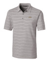 James Madison Dukes Cutter & Buck Forge Epic Confidence Recycled Heathered Stripe Stretch Mens Polo Polished Medium Gray Mannequin Thumbnail Image