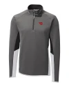 Dayton Flyers Cutter & Buck Traverse Colorblock Stretch Quarter Zip Mens Pullover Elemental Grey Mannequin Thumbnail Image