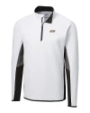 James Madison Dukes Cutter & Buck Traverse Colorblock Stretch Quarter Zip Mens Pullover White Mannequin Thumbnail Image