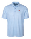 Dayton Flyers Cutter & Buck Pike Double Dot Print Stretch Mens Polo Tour Blue Mannequin Thumbnail Image