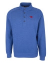 Dayton Flyers Cutter & Buck Saturday Cotton Blend Mens Mock Pullover Sweatshirt Tour Blue Heather Mannequin Thumbnail Image