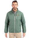 Miami Hurricanes Cutter & Buck Rainier PrimaLoft® Mens Eco Insulated Full Zip Puffer Jacket Hunter Melange Front Thumbnail Image