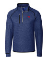 Dayton Flyers Cutter & Buck Mainsail Sweater-Knit Mens Half Zip Pullover Jacket Tour Blue Heather Mannequin Thumbnail Image