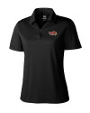 Illinois State Redbirds Cutter & Buck Genre Textured Solid Womens Polo Black Mannequin Thumbnail Image