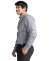 Miami Hurricanes Cutter & Buck Easy Care Stretch Gingham Mens Long Sleeve Dress Shirt Charcoal Side Thumbnail Image