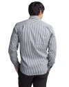 Miami Hurricanes Cutter & Buck Easy Care Stretch Gingham Mens Long Sleeve Dress Shirt Charcoal Back Thumbnail Image