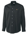 Miami Hurricanes Cutter & Buck Epic Easy Care Nailshead Mens Long Sleeve Dress Shirt Black Mannequin Thumbnail Image