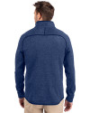 Pitt Panthers Cutter & Buck Mainsail Sweater-Knit Mens Half Zip Pullover Jacket Tour Blue Heather Back Thumbnail Image