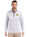 Pitt Panthers Cutter & Buck Traverse Stretch Eco Camo Print Quarter Zip Mens Pullover Charcoal Front Thumbnail Image