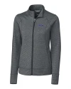 Pitt Panthers Cutter & Buck Shoreline Heathered Womens Full Zip Jacket Charcoal Heather Mannequin Thumbnail Image
