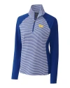 Pitt Panthers Cutter & Buck Forge Tonal Stripe Stretch Half Zip Womens Top Tour Blue Mannequin Thumbnail Image