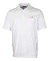 Miami Hurricanes Cutter & Buck Advantage Tri-Blend Jersey Mens Big and Tall Pocket Polo White Mannequin Thumbnail Image