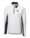 Pitt Panthers Cutter & Buck Traverse Colorblock Stretch Quarter Zip Mens Pullover White Mannequin Thumbnail Image