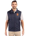 Syracuse Orange Cutter & Buck Stealth Hybrid Quilted Mens Big and Tall Windbreaker Vest Liberty Navy Front Thumbnail Image