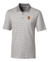 Syracuse Orange Cutter & Buck Forge Tonal Stripe Stretch Mens Big and Tall Polo Polished Medium Gray Mannequin Thumbnail Image