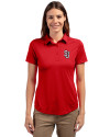 St Johns Red Storm Cutter & Buck Prospect Eco Textured Stretch Recycled Womens Short Sleeve Polo Red Front Thumbnail Image
