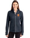 Syracuse Orange Cutter & Buck Mainsail Full Zip Hooded Womens Jacket Liberty Navy Heather Front Thumbnail Image
