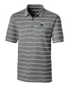 Tulane Green Wave Cutter & Buck Forge Epic Confidence Recycled Heathered Stripe Stretch Mens Polo Black Mannequin Thumbnail Image