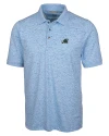 View image 1: Tulane Green Wave Cutter & Buck Advantage Cotton-Blend Pique Mens Space-Dye Polo Atlas Light Blue Mannequin