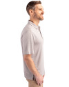 Syracuse Orange Cutter & Buck Forge Pencil Stripe Stretch Mens Polo Polished Medium Gray Side Thumbnail Image