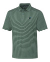 Tulane Green Wave Cutter & Buck Forge Pencil Stripe Stretch Mens Polo Hunter Green Mannequin Thumbnail Image
