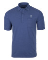 Emory Eagles Cutter & Buck Advantage Tri-Blend Jersey Mens Pocket Polo Tour Blue Heather Mannequin Thumbnail Image