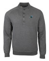 Tulane Green Wave Cutter & Buck Saturday Cotton Blend Mens Mock Pullover Sweatshirt Charcoal Heather Mannequin Thumbnail Image
