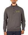 Drexel Dragons Cutter & Buck Saturday Cotton Blend Mens Mock Pullover Sweatshirt Charcoal Heather Front Thumbnail Image