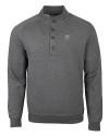 Emory Eagles Cutter & Buck Saturday Cotton Blend Mens Mock Pullover Sweatshirt Charcoal Heather Mannequin Thumbnail Image