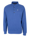 Emory Eagles Cutter & Buck Saturday Cotton Blend Mens Mock Pullover Sweatshirt Tour Blue Heather Mannequin Thumbnail Image