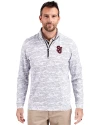 St Johns Red Storm Cutter & Buck Traverse Stretch Eco Camo Print Quarter Zip Mens Pullover Charcoal Front Thumbnail Image