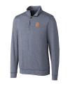 Syracuse Orange Cutter & Buck Shoreline Heathered Quarter Zip Mens Pullover Liberty Navy Heather Mannequin Thumbnail Image