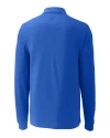 Pepperdine Waves Cutter & Buck Advantage Eco Tri-Blend Pique Mens Long Sleeve Polo Chelan Blue Mannequin Back Thumbnail Image