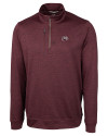 Montana Grizzlies Cutter & Buck Stealth Heathered Quarter Zip Mens Pullover Bordeaux Mannequin Thumbnail Image