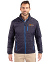 Pepperdine Waves Cutter & Buck Rainier PrimaLoft® Mens Eco Insulated Full Zip Puffer Jacket Dark Navy/Silver Front Thumbnail Image