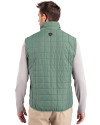 Tulane Green Wave Cutter & Buck Rainier PrimaLoft® Mens Eco Insulated Full Zip Puffer Vest Hunter Melange Back Thumbnail Image