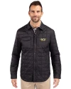 VCU Rams Cutter & Buck Rainier PrimaLoft® Mens Eco Insulated Quilted Shirt Jacket Black Front Thumbnail Image