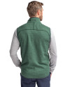Tulane Green Wave Cutter & Buck Mainsail Sweater-Knit Mens Full Zip Vest Hunter Heather Back Thumbnail Image