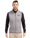 VCU Rams Cutter & Buck Mainsail Sweater-Knit Mens Full Zip Vest Polished Heather Front Thumbnail Image