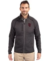 St Johns Red Storm Cutter & Buck Mainsail Sweater-Knit Mens Full Zip Jacket Charcoal Heather Front Thumbnail Image