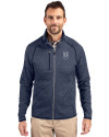 Emory Eagles Cutter & Buck Mainsail Sweater-Knit Mens Full Zip Jacket Liberty Navy Heather Front Thumbnail Image