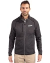 Eastern Kentucky Colonels Cutter & Buck Mainsail Sweater-Knit Mens Full Zip Jacket Charcoal Heather Front Thumbnail Image