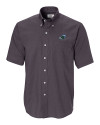 Tulane Green Wave Cutter & Buck Epic Easy Care Nailshead Mens Short Sleeve Dress Shirt Black Mannequin Thumbnail Image