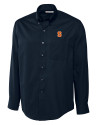 Syracuse Orange Cutter & Buck Epic Easy Care Fine Twill Mens Long Sleeve Dress Shirt Navy Blue Mannequin Thumbnail Image