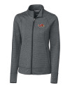 Illinois State Redbirds Cutter & Buck Shoreline Heathered Womens Full Zip Jacket Charcoal Heather Mannequin Thumbnail Image