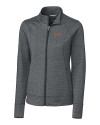 UOP Tigers Cutter & Buck Shoreline Heathered Womens Full Zip Jacket Charcoal Heather Mannequin Thumbnail Image