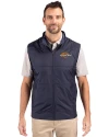 View image 3: Pepperdine Waves Cutter & Buck Stealth Recycled Hybrid Quilted Mens Windbreaker Vest Liberty Navy Front
