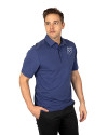 Emory Eagles Cutter & Buck Advantage Tri-Blend Jersey Mens Big and Tall Pocket Polo Tour Blue Heather Front Thumbnail Image