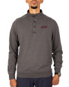 Eastern Kentucky Colonels Cutter & Buck Saturday Cotton Blend Mens Mock Pullover Sweatshirt Charcoal Heather Front Thumbnail Image