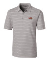 View image 5: Illinois State Redbirds Cutter & Buck Forge Epic Confidence Recycled Heathered Stripe Stretch Mens Polo Polished Medium Gray Mannequin